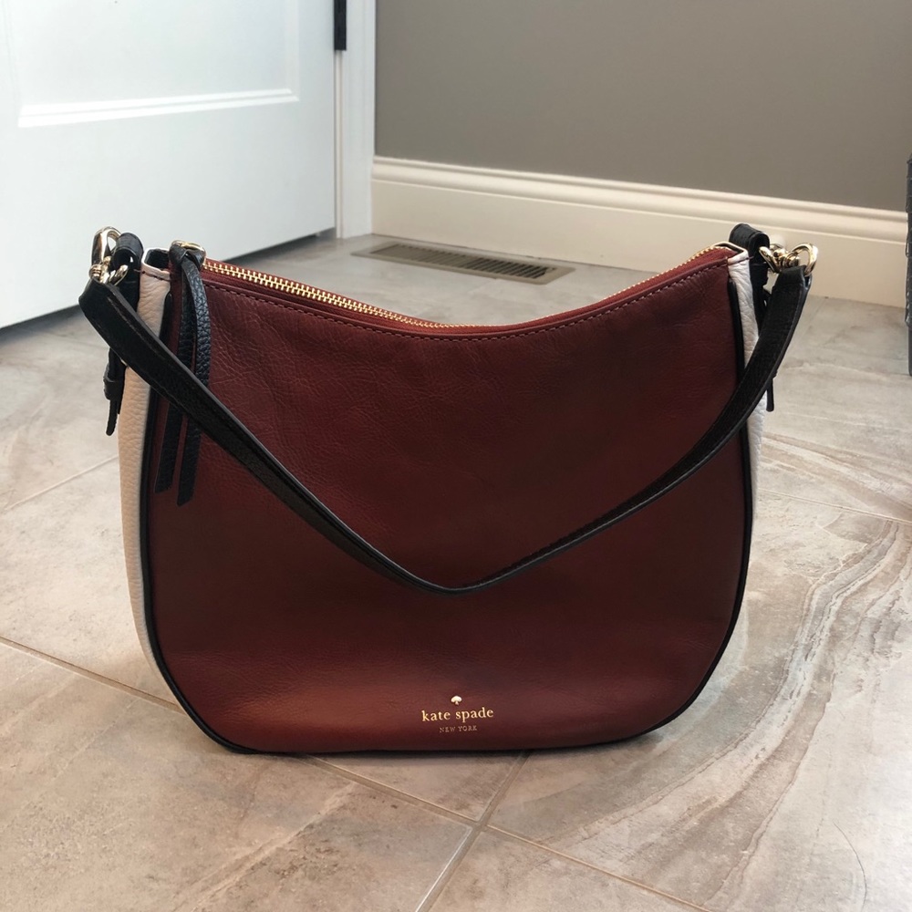 BRAND NEW Kate spade brown and white leather purse